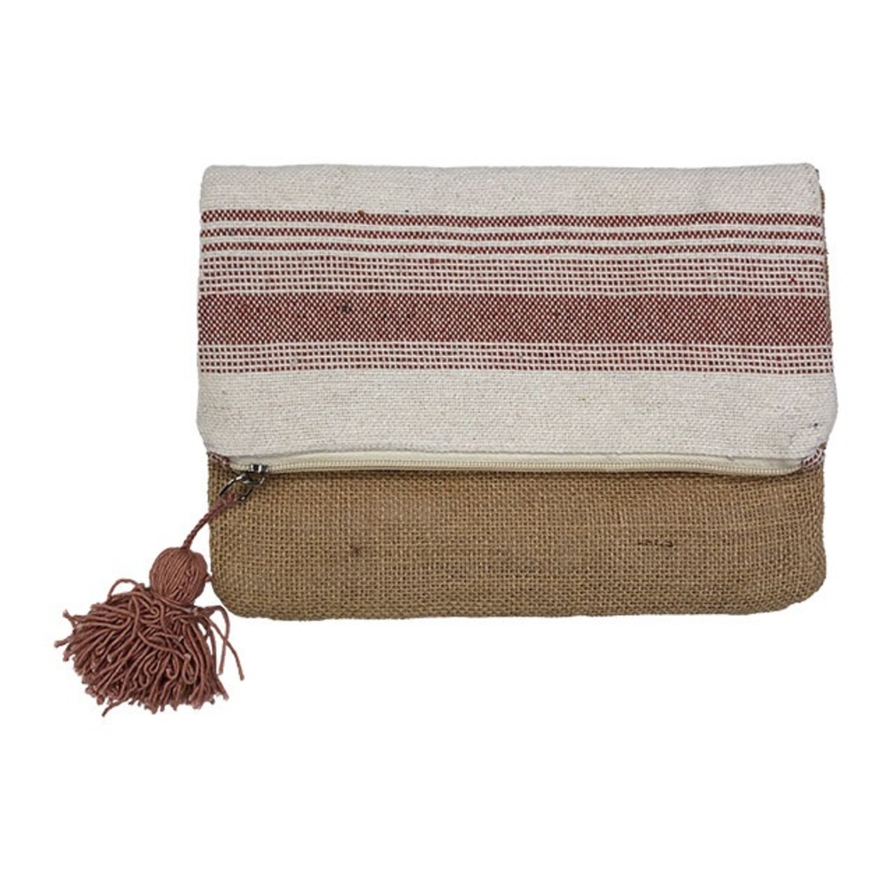 NWT NAUTI CLUTCH nude/Coral beach clutch💯%organic